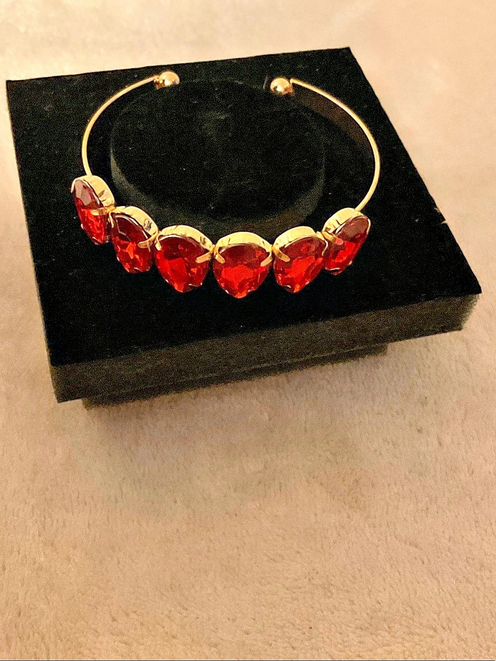 Red Crystal Statement Bracelet